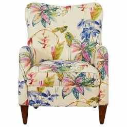 Jennifer Taylor Home Paradise Upholstered Armchair, Tropical Floral Beige