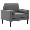 Belleze Erik Accent Chair Tufted Linen With Bolster Pillows, Grey -GDF sofa Shop 14d158e800f7964c 2771 w800 h800 b1 p0