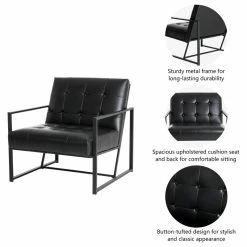 Glitzhome 29.25"H PU Leather Tufted Accent Chair, Black 19 Glitzhome 29.25"H PU Leather Tufted Accent Chair, Black -GDF sofa Shop 14f1213800a6325f 6196 w800 h800 b1 p0