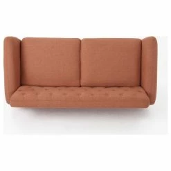 GDFStudio GDF Studio Eunice Petite Mid Century Modern Tufted Fabric Sofa, Burnt Orange -GDF sofa Shop 151123ea0f90769b 4524 w800 h800 b1 p0
