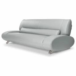 Zuri Furniture Modern Aspen Light Grey Microfiber Leather Sofa