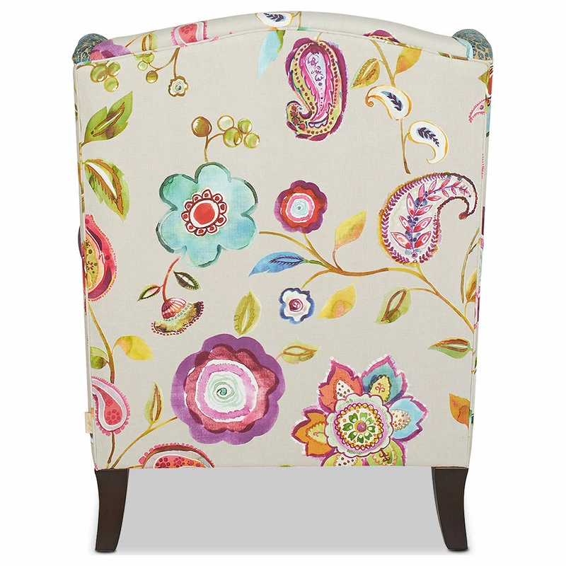 Jennifer Taylor Home Anya Boho Chic Wingback Accent Arm Chair, Floral & Leopard, Purple Blue Teal 10 Jennifer Taylor Home Anya Boho Chic Wingback Accent Arm Chair, Floral & Leopard, Purple Blue Teal - Image 8