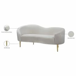 Meridian Furniture Ritz Velvet Loveseat, Cream 18 Meridian Furniture Ritz Velvet Loveseat, Cream -GDF sofa Shop 16315c6e0274119f 6419 w800 h800 b1 p0