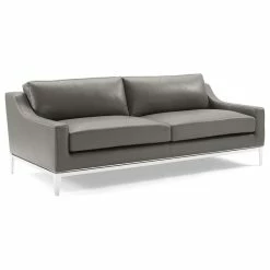 Modway Harness 83.5" Stainless Steel Base Leather Sofa Gray -GDF sofa Shop 1651121f00cd2b6e 4259 w800 h800 b1 p0