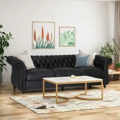 GDFStudio Vita Chesterfield Tufted Faux Leather Sofa, Black 11 GDFStudio Vita Chesterfield Tufted Faux Leather Sofa, Black -GDF sofa Shop 1661661b0f931b5e 7149 w800 h800 b0 p0