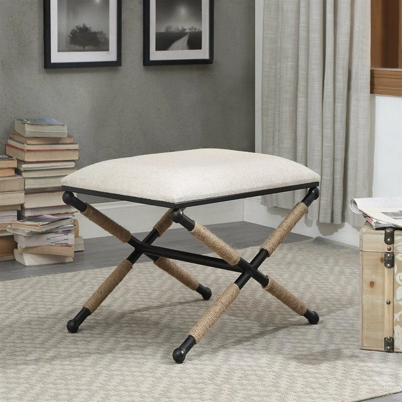 Linon Home Decor Products Linon Anna Campaign Metal Accent Stool In Black 4 Linon Home Decor Products Linon Anna Campaign Metal Accent Stool In Black - Image 2