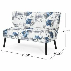 GDFStudio GDF Studio Dumont Modern Farmhouse Fabric Settee, Print/Matte Black -GDF sofa Shop 17a149e90f931938 6249 w800 h800 b1 p0