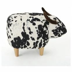 GDFStudio GDF Studio Bertha Milk Cow Patterned New Velvet Ottoman, Black/White Cow -GDF sofa Shop 17d1968001b6c908 8228 w800 h800 b1 p0