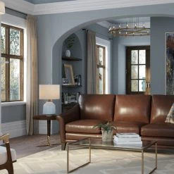 Hello Sofa Home Sienna Genuine Leather Midcentury Modern Sofa, Brown -GDF sofa Shop 18619b740f7e2cb3 4286 w800 h800 b0 p0