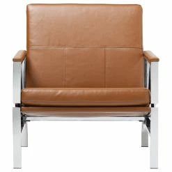 Studio Designs Home Atlas Bonded Leather Lounge Chair, Brown