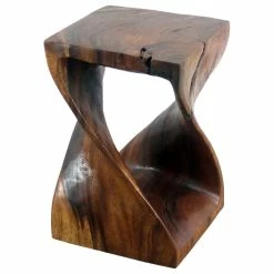 Kammika Import Export Co., Ltd (Thailand) Haussmann® Original Wood Twist Stool 12 X 12 X 18 In High Walnut Oil -GDF sofa Shop 1921c2bf01baad9d 9894 w800 h800 b1 p0