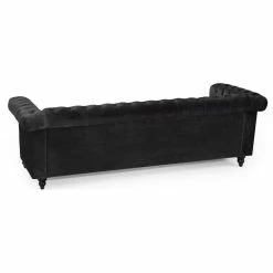 GDFStudio Spencer Tufted Chesterfield Velvet 3 Seater Sofa, Black/Dark Brown 16 GDFStudio Spencer Tufted Chesterfield Velvet 3 Seater Sofa, Black/Dark Brown -GDF sofa Shop 19b1c365022ebe06 5701 w800 h800 b1 p0