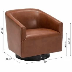 Comfort Pointe Geneva Charcoal Wood Base Swivel Chair, Caramel -GDF sofa Shop 19f126cf0e500f18 6062 w800 h800 b1 p0
