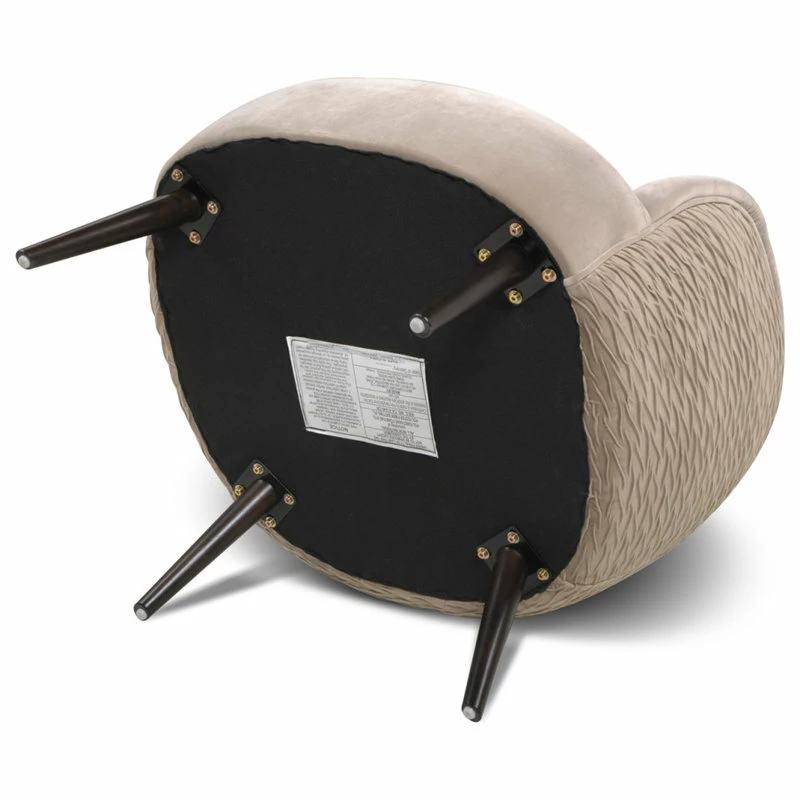 Jennifer Taylor Home London Ruched Barrel Accent Chair, Mink Beige Velvet 8 Jennifer Taylor Home London Ruched Barrel Accent Chair, Mink Beige Velvet - Image 6