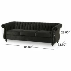 GDFStudio Olga Modern Glam Velvet 3 Seater Sofa, Black, Dark Brown -GDF sofa Shop 1ae1b1110f90667c 3727 w800 h800 b1 p0