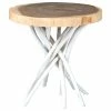 East At Main's Joeslin White Teakwood Round Accent Table -GDF sofa Shop 1b51fc300863efa1 9228 w800 h800 b1 p0
