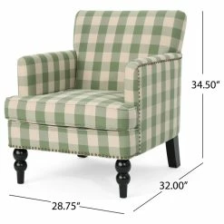 GDFStudio GDF Studio Eve Tufted Fabric Club Chair, Green Checkerboard/Dark Brown 11 GDFStudio GDF Studio Eve Tufted Fabric Club Chair, Green Checkerboard/Dark Brown -GDF sofa Shop 1bb1ef4601b70a48 1202 w800 h800 b1 p0
