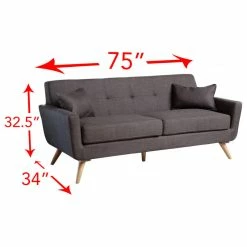 Abbyson Living Nora Fabric Sofa, Gray -GDF sofa Shop 1bc174770f9b1582 8027 w800 h800 b1 p0