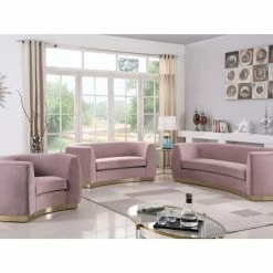 Meridian Furniture Julian Velvet Sofa, Pink, Gold Base -GDF sofa Shop 1d614a8302740db4 3111 w800 h800 b0 p0