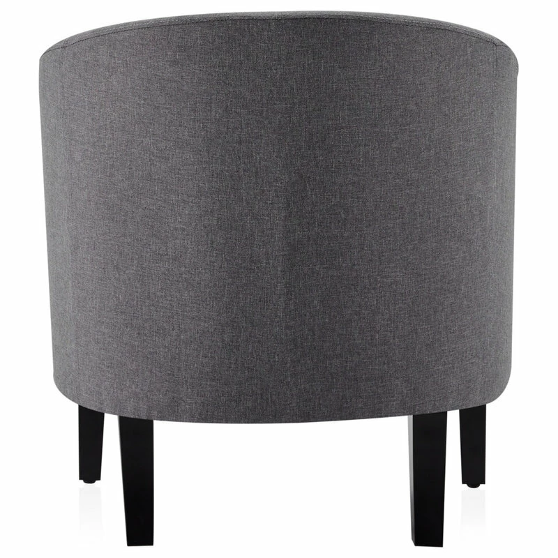 Belleze Modern Club Chair Barrel Design, Gray 5 Belleze Modern Club Chair Barrel Design, Gray - Image 3