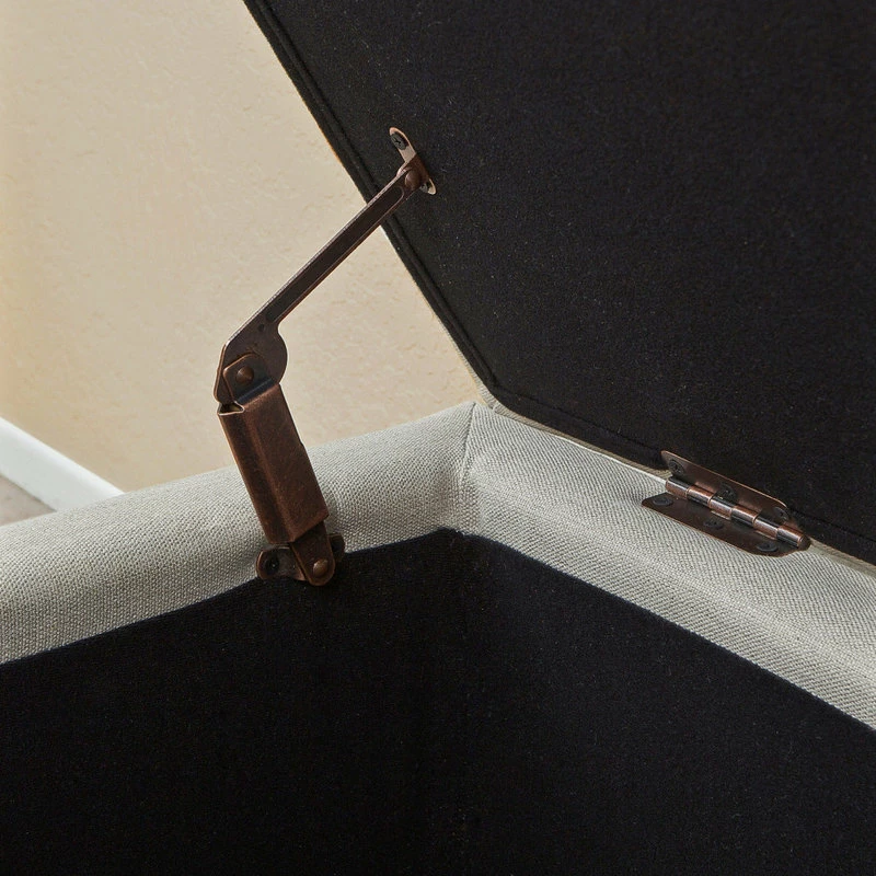 GDFStudio GDF Studio Brighton Contemporary Tufted Linen Storage Ottoman Bench 7 GDFStudio GDF Studio Brighton Contemporary Tufted Linen Storage Ottoman Bench - Image 5