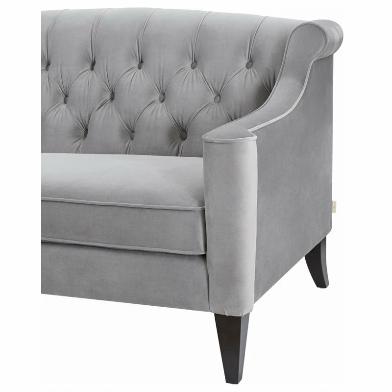 Jennifer Taylor Home Ken 74" Upholstered Button-Tufted Sofa, Opal Gray Velvet 10 Jennifer Taylor Home Ken 74" Upholstered Button-Tufted Sofa, Opal Gray Velvet - Image 8