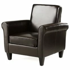 GDFStudio GDF Studio Larkspur Modern Design Leather Club Chair, Brown