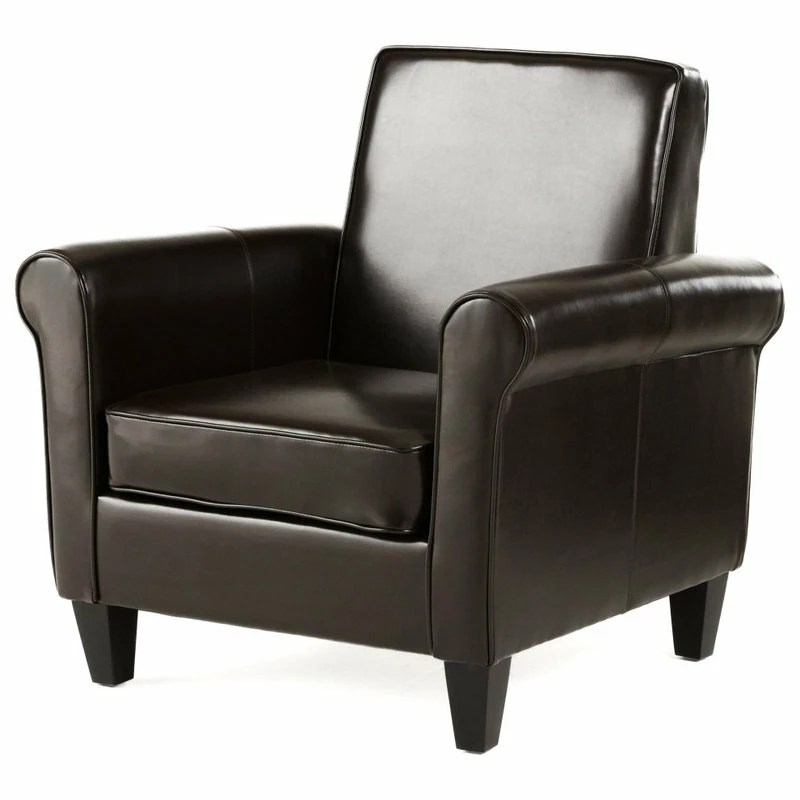 GDFStudio GDF Studio Larkspur Modern Design Leather Club Chair, Brown 3 GDFStudio GDF Studio Larkspur Modern Design Leather Club Chair, Brown