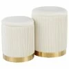 Lumisource Marla Gold And Cream Nesting Pleated Ottoman Set OT-MARLA PLT VCR -GDF sofa Shop 1f7134df0eb9d345 3747 w800 h800 b1 p0