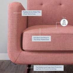 Belleze Hasting Arm Accent Chair Comfy Fabric Upholstered Tufted Single Sofa, Brick -GDF sofa Shop 1f81b80202189558 1656 w800 h800 b0 p0