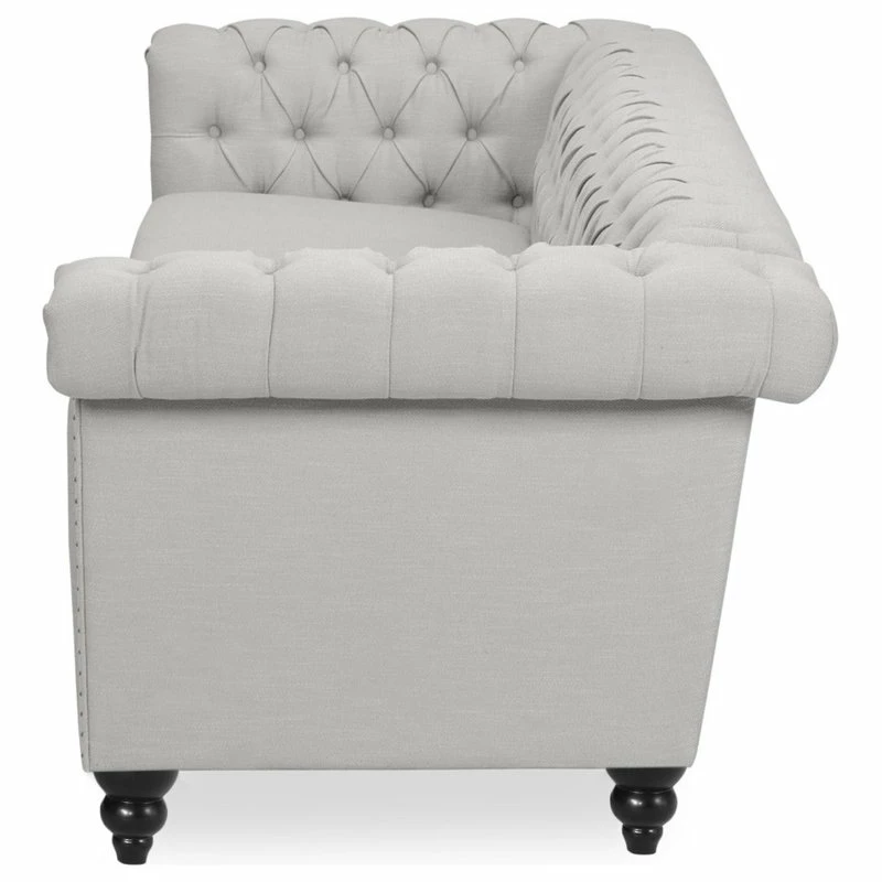 GDFStudio Spencer Tufted Chesterfield Fabric 3 Seater Sofa 12 GDFStudio Spencer Tufted Chesterfield Fabric 3 Seater Sofa - Image 10