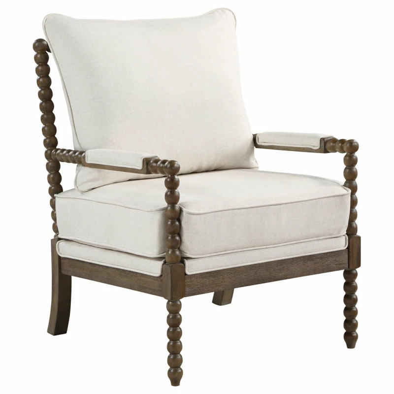 Office Star Products Fletcher Spindle Chair In Linen Beige Fabric With Brush Charcoal Finish 3 Office Star Products Fletcher Spindle Chair In Linen Beige Fabric With Brush Charcoal Finish