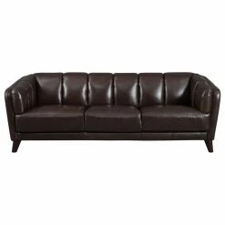 KEMP INTERNATIONAL INC Frances Leather Craft Sofa, Dark Brown