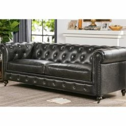Jennifer Taylor Home Winston 91" Tufted Chesterfield Sofa, Vintage Black Brown Faux Leather 23 Jennifer Taylor Home Winston 91" Tufted Chesterfield Sofa, Vintage Black Brown Faux Leather -GDF sofa Shop 23210f960d8cfdca 6633 w800 h800 b0 p0