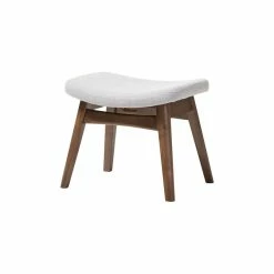 Baxton Studio Vera Light Gray Fabric Upholstered Ottoman