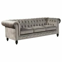 Abbyson Living Grand Chesterfield Sofa, Gray