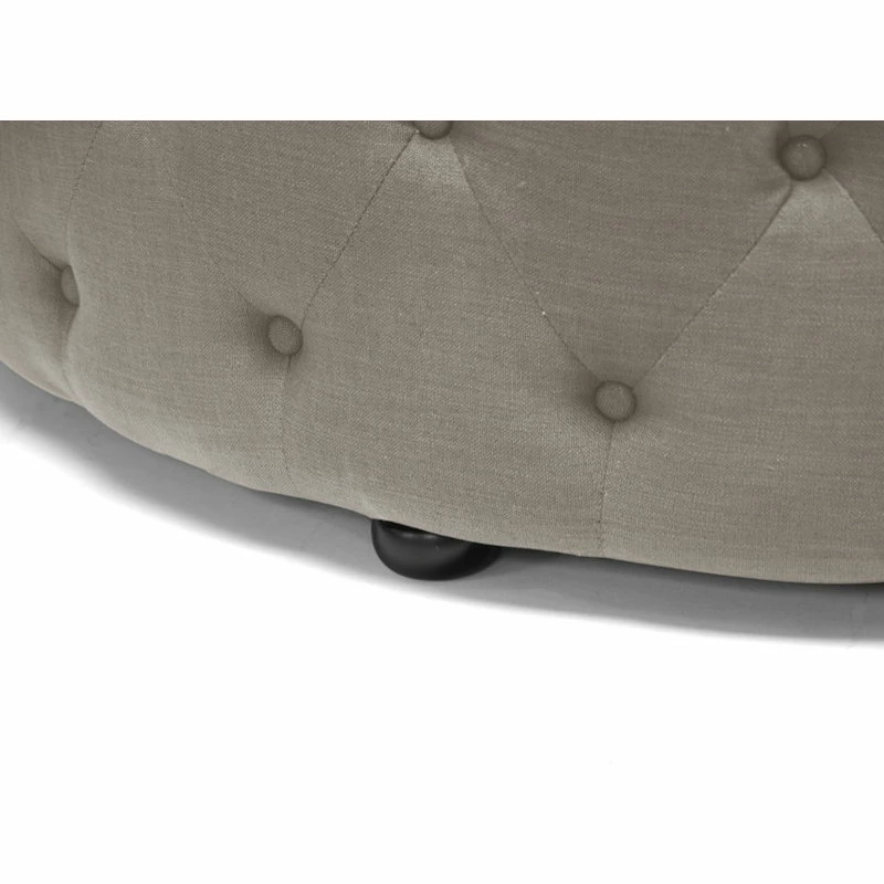 Baxton Studio Cardiff Linen Tufted Ottoman, Beige 5 Baxton Studio Cardiff Linen Tufted Ottoman, Beige - Image 3