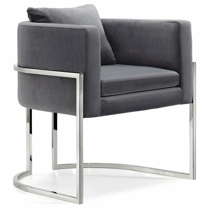 Meridian Furniture Pippa Velvet Accent Chair, Gray 3 Meridian Furniture Pippa Velvet Accent Chair, Gray