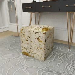 Brimfield & May Contemporary Gold Leather Stool 95947 -GDF sofa Shop 24a1f8c301b9231d 4673 w800 h800 b0 p0