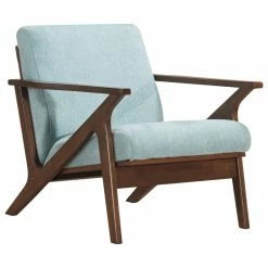 Omax Decor Zola Lounge Chair, Mint/Walnut