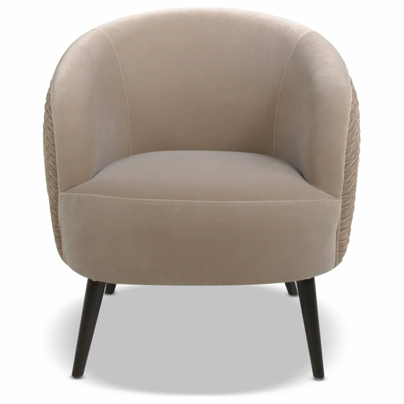 Jennifer Taylor Home London Ruched Barrel Accent Chair, Mink Beige Velvet 3 Jennifer Taylor Home London Ruched Barrel Accent Chair, Mink Beige Velvet