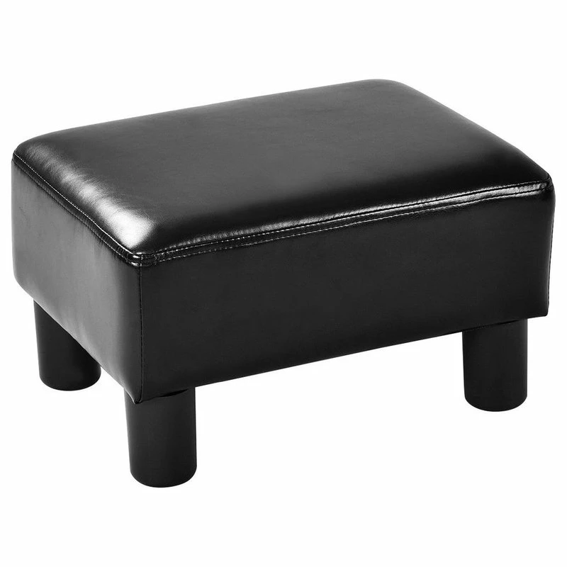 Costway Small Ottoman Footrest PU Leather Footstool Rectangular Seat Stool 6 Costway Small Ottoman Footrest PU Leather Footstool Rectangular Seat Stool - Image 4