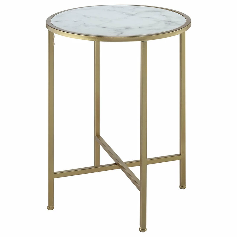 Convenience Concepts Gold Coast Round Faux Marble Top End Table In Gold Metal 3 Convenience Concepts Gold Coast Round Faux Marble Top End Table In Gold Metal