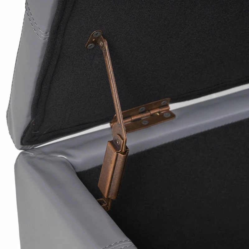 GDFStudio GDF Studio Skyler Beige Fabric Storage Ottoman Bench, Gray 11 GDFStudio GDF Studio Skyler Beige Fabric Storage Ottoman Bench, Gray - Image 9