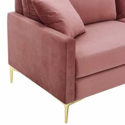 Modway Juliana Contemporary Performance Velvet Sofa With Metal Leg In Dusty Rose -GDF sofa Shop 274139e500392ecd 4841 w800 h800 b0 p0