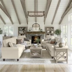 Bush Business Furniture Hudson 61W Loveseat In Cream Herringbone Fabric -GDF sofa Shop 2871e9f9020c9132 0921 w800 h800 b0 p0