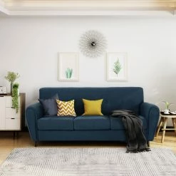 GDFStudio GDF Studio Emily Buttoned Traditional Fabric 3-Seat Sofa, Navy Blue -GDF sofa Shop 28d1993601e4f012 3860 w800 h800 b0 p0