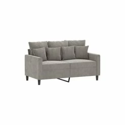 Vida XL International B.V. VidaXL 2-Seater Sofa Light Gray Velvet Living Room Lounge Seating Couch Settee