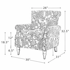 Karat Home Wooden Upholstered Armchair, Floral -GDF sofa Shop 29c1bfa103746eb3 1788 w800 h800 b1 p0