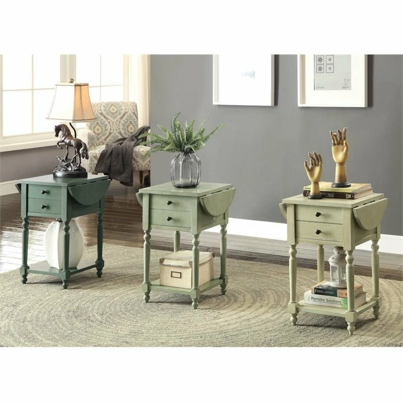 Furniture Of America E-Commerce By Enitial Lab Furniture Of America Mendez Wood Drop-Leaf Side Table In Antique Teal 6 Furniture Of America E-Commerce By Enitial Lab Furniture Of America Mendez Wood Drop-Leaf Side Table In Antique Teal - Image 4